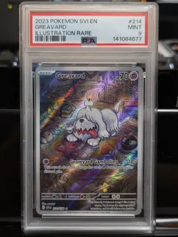 Pokemon TCG Greavard Scarlet & Violet Base Set Holo Card 214/198 Illustration - Image 1