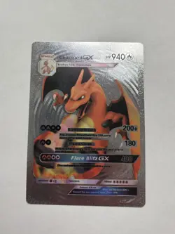 Charizard Gx Silver Foil Fan Art Display Card 940 HP NM/M - Image 1