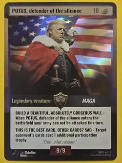 POTUS Defender of the Alliance, Donald Trump, World War Woke - Rare, Holographic - Image 1