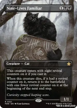Nine-Lives Familiar (Borderless) [FDN - 321] - NM TCG MTG - Image 1