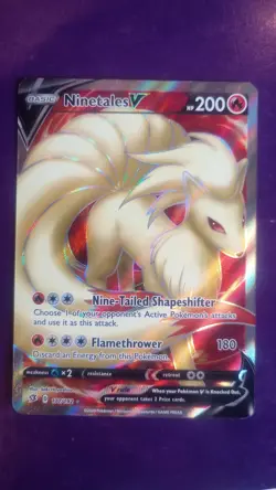Pokemon TCG Ninetales v Rebel Clash Holo Full Art Ultra Rare Card 177/192 - Image 1