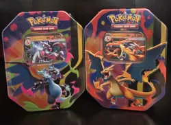 Mega Charizard X and Y Tins Sealed 2026 Set of 2 Pokemon TCG Phantasmal Flames - Image 1