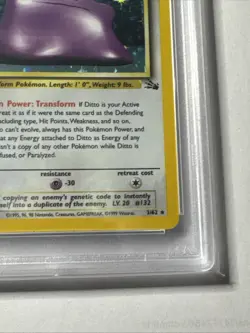 1999 POKEMON FOSSIL 1ST EDITION #3 DITTO Vintage HOLO PSA 7 - Image 5