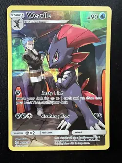 Weavile 238/236 Cosmic Eclipse Sun & Moon Secret Rare Holo Pokemon TCG - Image 1