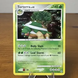 🌀Swirl🌀 Torterra 17/130 Lv. 45 Holo Diamond & Pearl Pokemon Vintage 2007 LP - Image 1