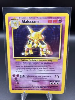 Pokemon TCG Alakazam Holo Rare 1/102 Base Set Unlimited, French Edition 1999 - Image 1