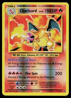 CHARIZARD 11/108 HOLO RARE EVOLUTIONS POKEMON REVERSE HOLO MP - Image 1