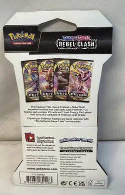(1) Pokemon TCG Sword & Shield Rebel Clash Sleeved Booster Pack Sealed BRAND NEW - Image 2