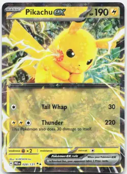PIKACHU EX 028/131 DOUBLE RARE PRISMATIC EVOLUTIONS POKEMON NM/M - Image 1