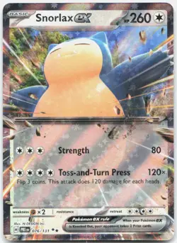 SNORLAX EX 076/131 HOLO DOUBLE RARE PRISMATIC EVOLUTIONS POKEMON NM/M - Image 1