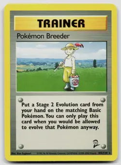 POKEMON BREEDER 76/102 RARE BASE SET UNLIMITED POKEMON MP - Image 1
