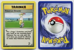 POKEMON BREEDER 76/102 RARE BASE SET UNLIMITED POKEMON MP - Image 3