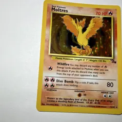 Wizards Pokemon TCG Moltres Fossil Holo Rare Unlimited 12/62 70 HP 1999 Eng - Image 2