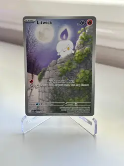 Pokemon Litwick 101/086 Illustration Rare Sv: White Flare Full Art Holo NM - Image 1