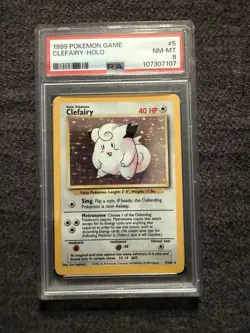 1999 Pokemon Base Set Unlimited Clefairy Holo 5/102 PSA 8 Near Mint - Image 1