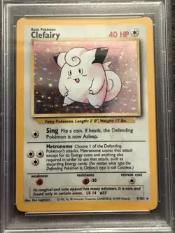 1999 Pokemon Base Set Unlimited Clefairy Holo 5/102 PSA 8 Near Mint - Image 3