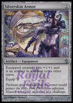 Silverskin Armor 1x FOIL MBS MTG Mirrodin Besieged Uncommon MINT artifact - Image 1