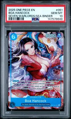2025 ONE PIECE 051 SEVEN WARLORDS OF THE SEA PROMO CARD BOA HANCOCK PSA 10 - Image 1