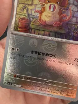JAPANESE POKEMON RATICATE 020/165 REVERSE POKEBALL SV2A 151 RATTATAC - MINT - Image 2