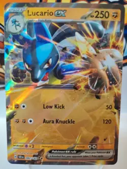 Pokemon TCG Lucario ex Holo Double Rare SV07: Stellar Crown 082/142 NM - Image 1