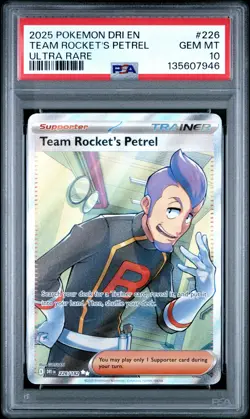2025 POKEMON DRI EN-DESTINED RIVALS ULTRA RARE #226 TEAM ROCKET'S PETREL PSA 10 - Image 1