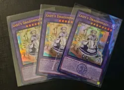 3x Lady's Dragonmaid BLMM-EN049 1st Edition NM Yugioh Emblazoned - Image 1