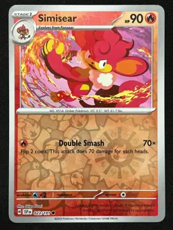 Simisear 023/191 Pokemon Surging Sparks Reverse Holo - Image 1