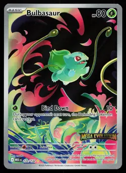 Bulbasaur 133/132 Illustration Rare Mega Evolution Stamped Promo Pokemon Card - Image 1