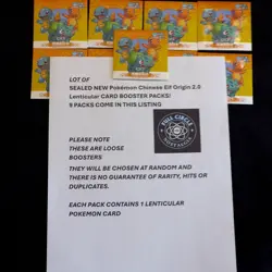 Pokemon Eif Origin 2.0 Gameboy Lenticular Card Booster Pack Lot - Lot of 9 packs - Image 3