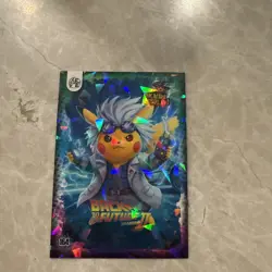 PIKACHU - Back To The Future 2: Doc Brown - Holo- Pikachu Cosplay Pokemon Card - Image 1