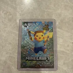 PIKACHU - Minecraft: Steve - Gold Variant - Pikachu Cosplay Pokemon Card - Image 1