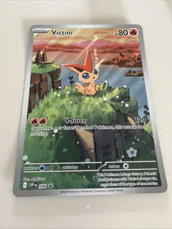 Pokemon Victini Jumbo Black Star Promo Card TCG Scarlet & Violet SVP 208 - Image 1