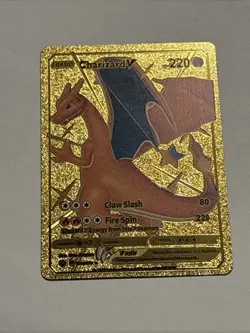 Charizard V Pokemon Gold Foil Card Fan Art - Image 1