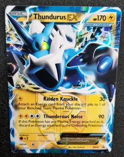 Pokemon TCG Thundurus EX Holo Black Star Promo English 2013 Lightly Played BW81 - Image 1