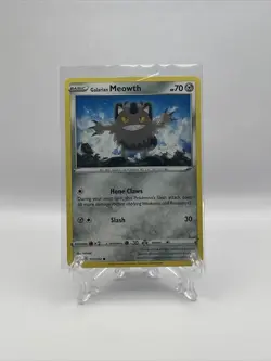 Pokemon TCG Galarian Meowth Sword & Shield Base Set 127/202 Regular Common - Image 1