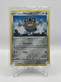 Pokemon TCG Galarian Meowth Sword & Shield Base Set 127/202 Regular Common - Image 2