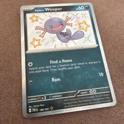 Pokemon Card Paldean Wooper 180/091 Baby Shiny Paldean Fates Near Mint - Image 1