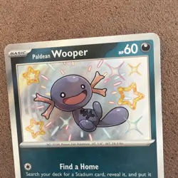 Pokemon Card Paldean Wooper 180/091 Baby Shiny Paldean Fates Near Mint - Image 2