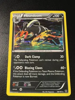 Houndoom 56/101 Holo Rare Plasma Blast Pokemon Holo MP - Image 1