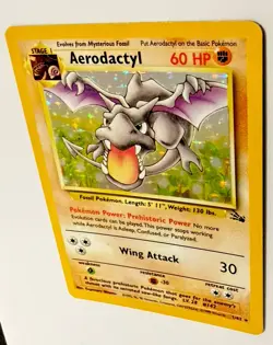 Pokemon TCG Aerodactyl Fossil Holo Rare Unlimited Sparkle 1/62 1999 NM Card - Image 2