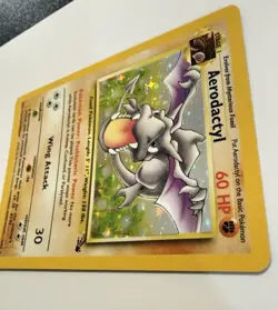 Pokemon TCG Aerodactyl Fossil Holo Rare Unlimited Sparkle 1/62 1999 NM Card - Image 3