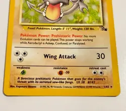 Pokemon TCG Aerodactyl Fossil Holo Rare Unlimited Sparkle 1/62 1999 NM Card - Image 5