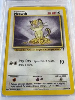 2002 pokemon legendary collection meowth#53 psa7 nm - Image 3