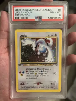 2000 Pokemon Neo Genesis Lugia 1st Edition Holo #9 PSA 8 - Image 1