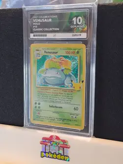 Pokemon TCG: Venusaur 15/102 Celebrations Classic Collection Graded ACE 10 - Image 1