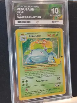 Pokemon TCG: Venusaur 15/102 Celebrations Classic Collection Graded ACE 10 - Image 2