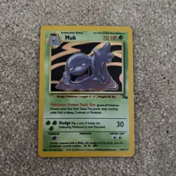 Pokemon TCG: Muk 13/62 Fossil WoTC Holo Rare - Image 1
