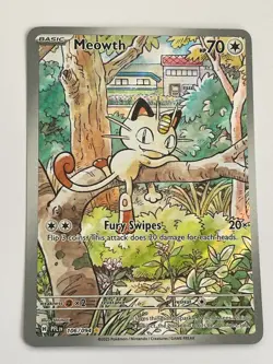Pokemon TCG Phantasmal Flames Meowth Illustration Rare Full Art 106/94 - Image 1