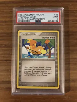 PSA 9 Pokemon Promo 2004 World Championships Tropical Wind - Image 1