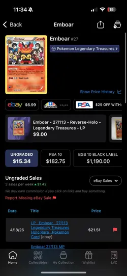 Emboar 27/113 Legendary Treasures Holo Rare Pokemon ✨🔥SHIPS FAST 💨 HP ✨ - Image 2